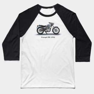 Drawing of Retro Classic Motorcycle Triumph TR6 1956 Baseball T-Shirt